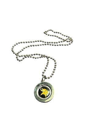 Vintage 1999 Minnesota Vikings #1 Fan Spinner Pendant Necklace  23 inches Long